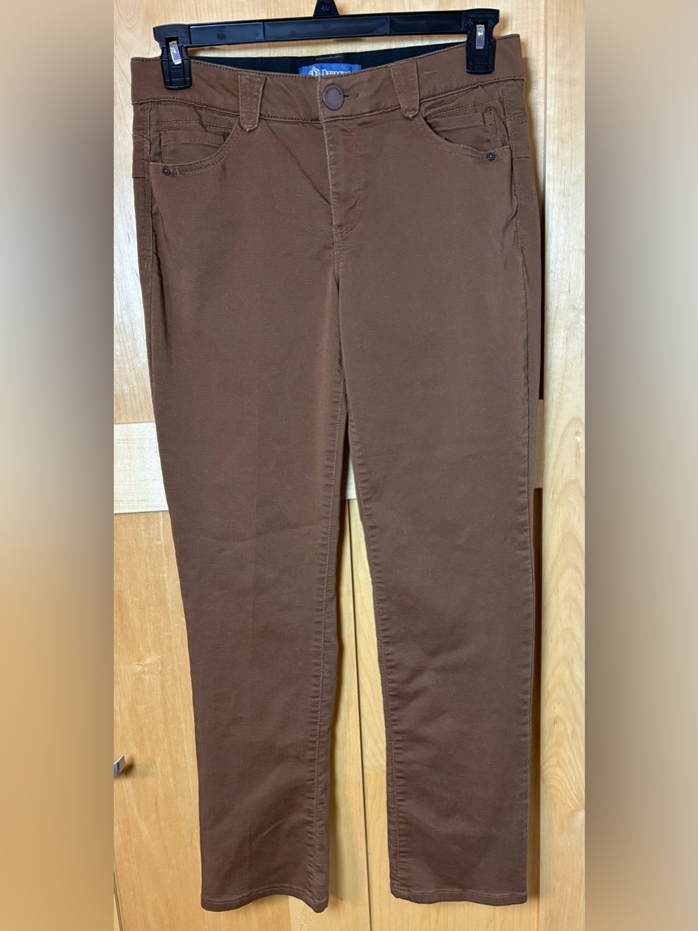Democracy Ab Solution Pants Size 8 Brown Stretch Straight Leg